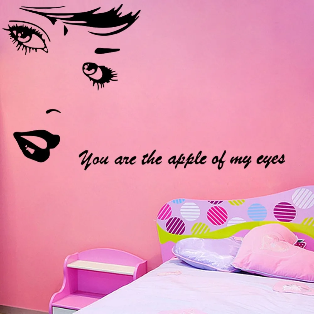 you are the apple of my eye beautiful girl wall stickers diy art mural living room bedroom girls room wall decoration - Wall Designs For Girls Room you are the apple of my eye beautiful girl wall stickers diy art mural living room bedroom girls room wall decoration - Wall Designs For Girls Room