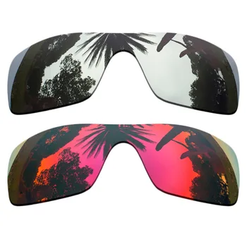 

(Silver Mirrored+Midnight Sun Mirrored Coating)2-Pieces Polarized Replacement Lenses for Batwolf Frame 100% UVA & UVB Protection