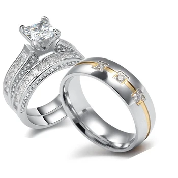 

Choucong Unique design Top Sell Fashion Jewelry 925 Sterling Silver Stainless Steel Princess Cut 5A CZ Women Wedding Band Ring