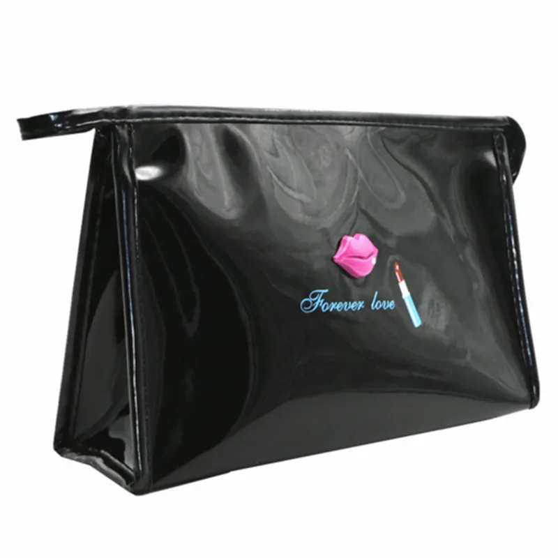

Women Cosmetic Bag Designer Brand Pouch MakeUp Bag Ladies Cute Cartoon Lips Clutch Wash Bag Waterproof Bag Large Travel