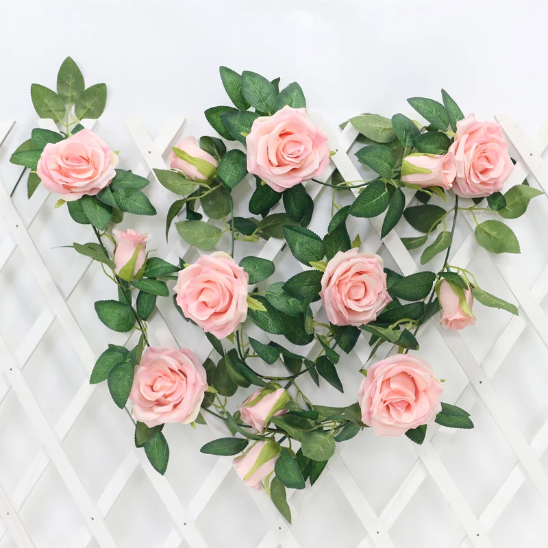 JAROWN Artificial 2m Multi Flower High Quality Rose Vine Fake Flower European Rose Home Wall Hanging Rattan Wedding Decor Flores (29)