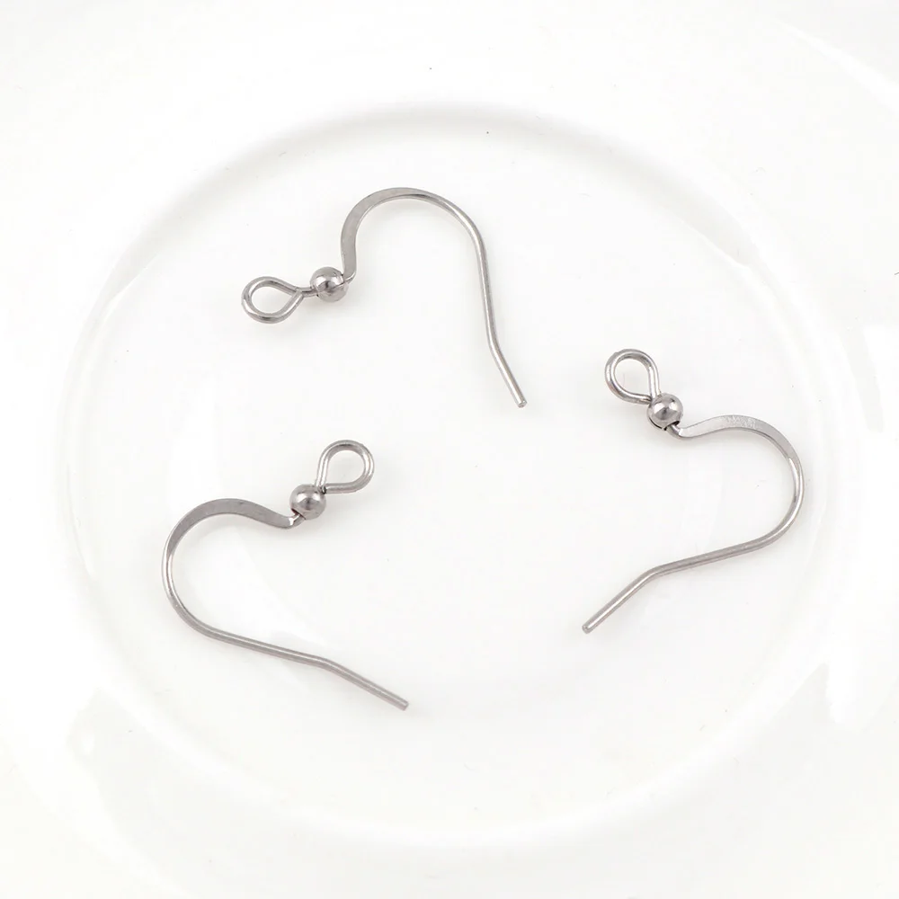 

20PC A+ Stainless Steel Silver Tone Earrings Hooks Hypo-Allergenic Women's Earring Components DIY Jewelry Findings Fine Jewelry