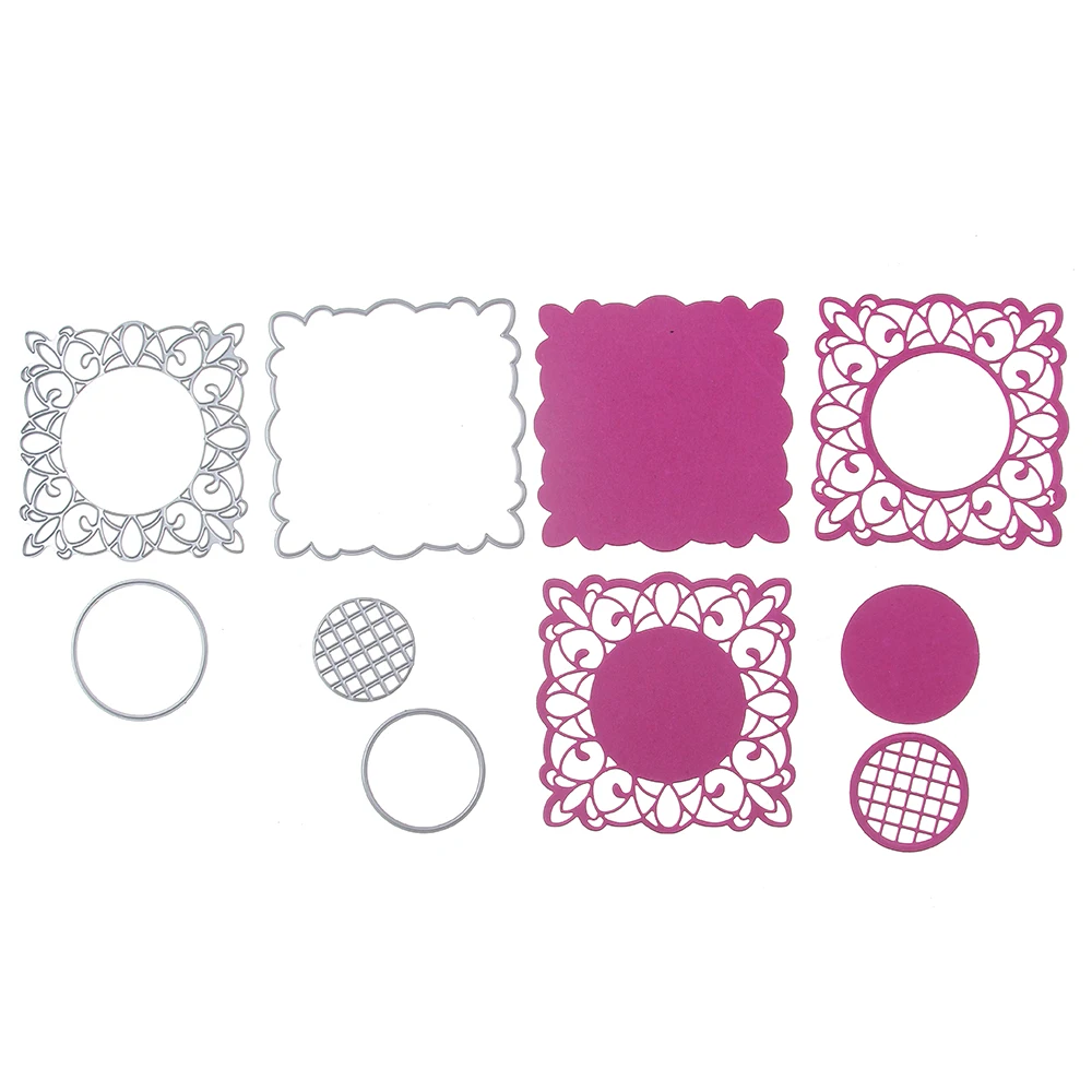 Criativo Praça Rendas Flor De Metal Corte Morre Stencil Embossing Ofício Para Scrapbooking DIY Cartão de Álbum de Fotos Decoração 97x97mm