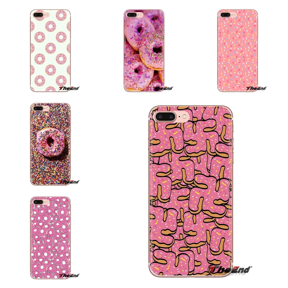 TPU Case Cover For Huawei G7 G8 P7 P8 P9 P10 P20 P30 Lite Mini Pro P Smart Plus 2017 2018 2019 sugar Creamy Pink Donut Sprinkles |