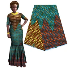 Популярный узор Анкара, Африка батик с принтами ткань Гарантированная настоящий голландский воск хлопок швейный материал для женщин платье 6 ярдов