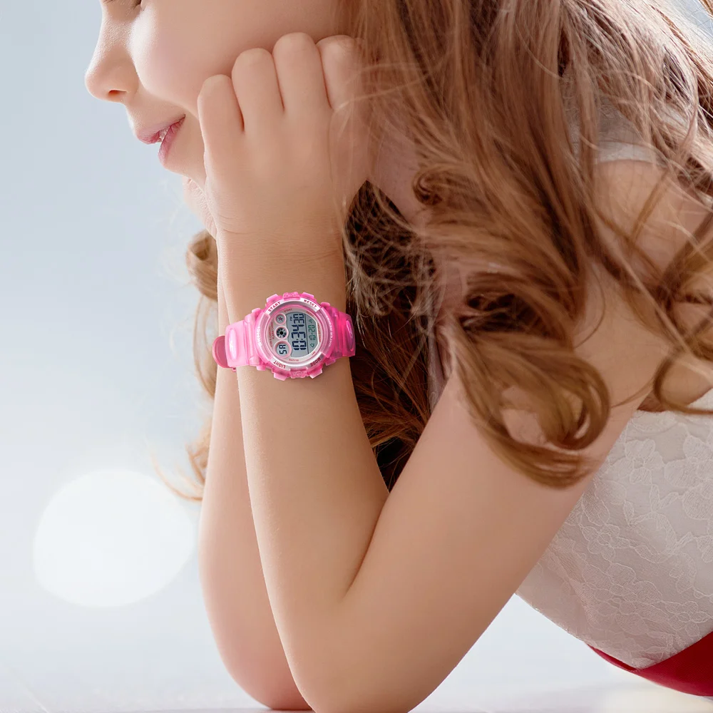 SKMEI Брендовые спортивные детские часы Роскошные Электронные часы для детей Подарки для мальчиков и девочек водонепроницаемый светодиодный цифровые часы для детей