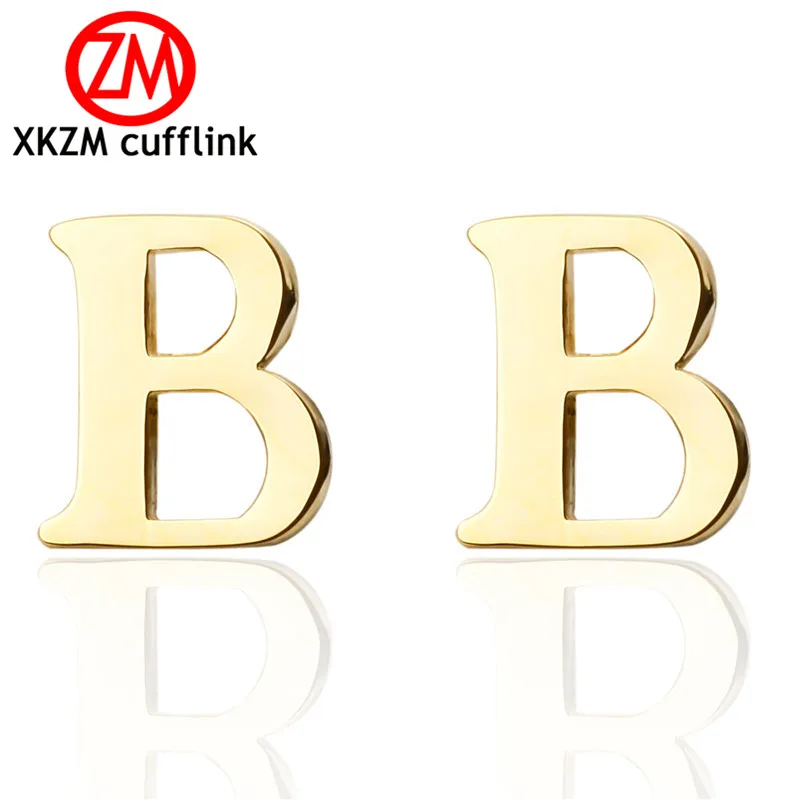 

High Quality Men Cuff Links New French Cufflinks Golden Plating Brand letter B Design Style Men Cufflinks Wholesale&retail