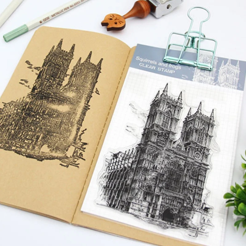 

Building Cutting Dies Clear Stamp Set for DIY Scrapbooking/photo Album Decorative Craft Clear Stamp Chapter