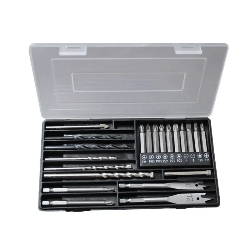 

OOTDTY 21pcs/set High Speed Steel Screwdriver Twist Drill Bits For Woodworking Repair Tools Kit Multifunctional Practical