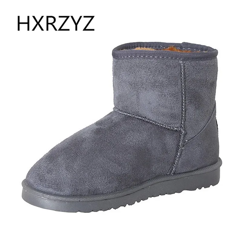 

2016 Lady Winter Flat Heel Women Round Toe Ankle Boots Casual Cute Comfortable Very Warm Simple Solid Women Snow Boots 6 Colors