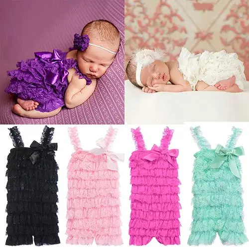 Мода для девочек прекрасный милашка бантом кружевными рюшами Петти одежда для малышей Ромпер Для слинга комбинезон