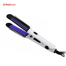 Профессиональный Выпрямитель для волос Кисть завивочная машина 2 в 1 электрическая щетка для волос выпрямитель для волос Flat Iron Керамика ЖК-дисплей дисплей