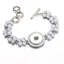 Модные шармы цветок оснастки браслет Регулируемая посадка 18 мм кнопки ювелирные браслеты с защелкой для женщин ювелирные изделия ювелирных изделий