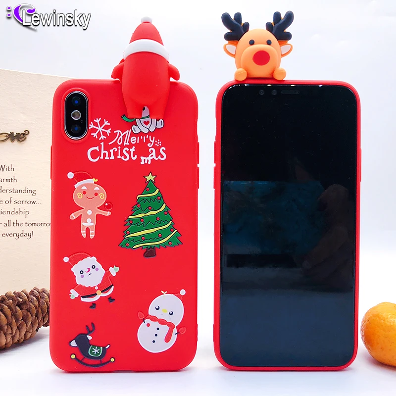

XS Max Santa Claus Phone Case For iPhone 5 S SE 6 6S 7 8 Plus X XR Cartoon Christmas Deer Snowman Soft TPU Phone Back Cover Case