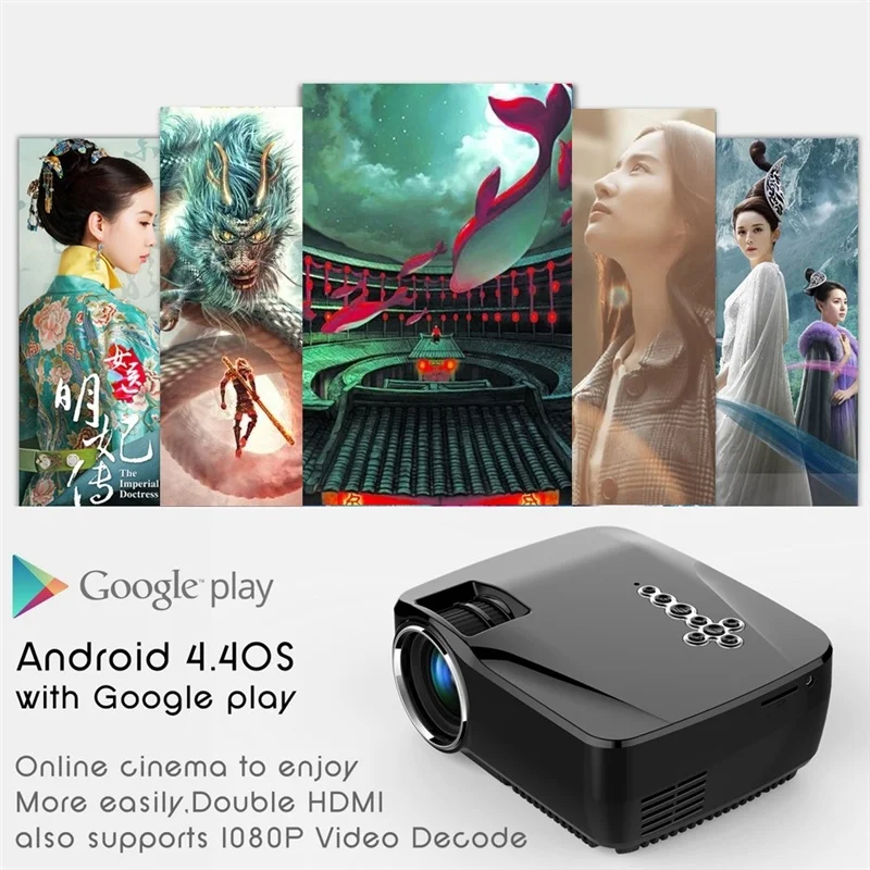 Светодиодный мини проектор Miracast Airplay AC3 Android 4 Wi Fi Bluetooth портативный для домашнего