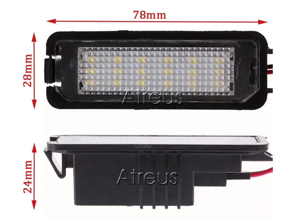 Atreus 2X Автомобильный светодиодный Подсветка регистрационного номера 12V нет ошибок для Volkswagen Passat CC Golf 4 5 6 VW Polo Phaeton, высокая мода, Жук для SEAT Leon