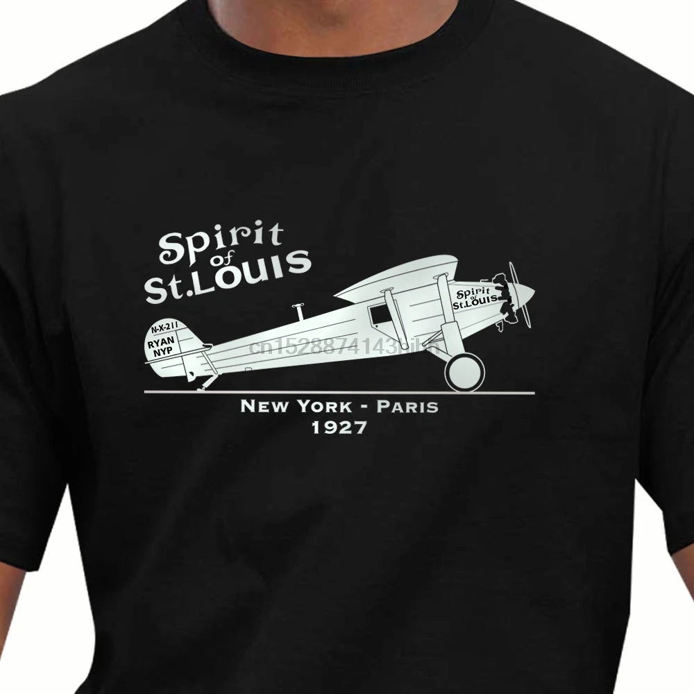 Charles Lindbergh Spirit Of St Luis Aircraft T-Shirt2018 новая летняя мужская футболка из 100% хлопка
