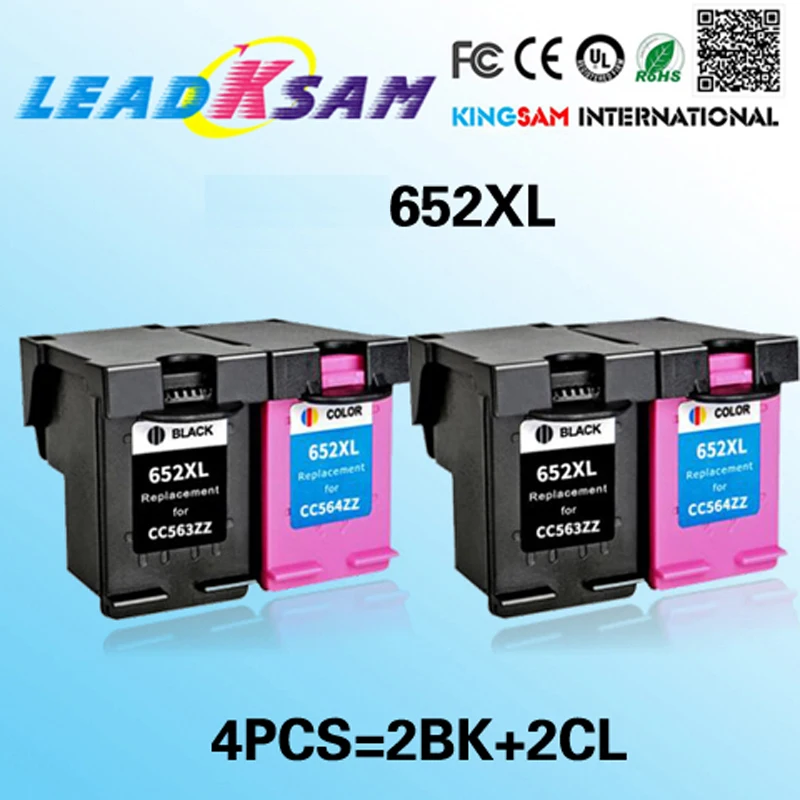 4 шт. совместимы с hp652 652XL 652 DeskJet 1115 2135 3635 3775 3785 3835 4535 4675 | Компьютеры и офис