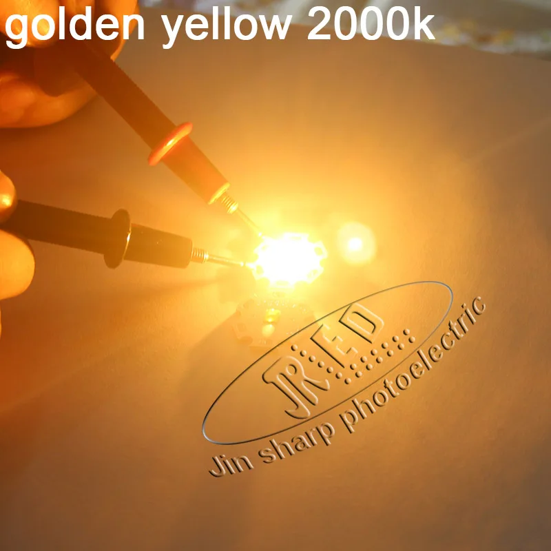 10 шт. Cree XTE XT-E светодиодный 3 Вт 5 Вт светодиодный белый диод фитиль 6500 к теплый белый 3500 к 3000 К нейтральный белый 4500К Королевский синий 450нм 20mmaluminium - Испускаемый цвет: golden yellow 2000k