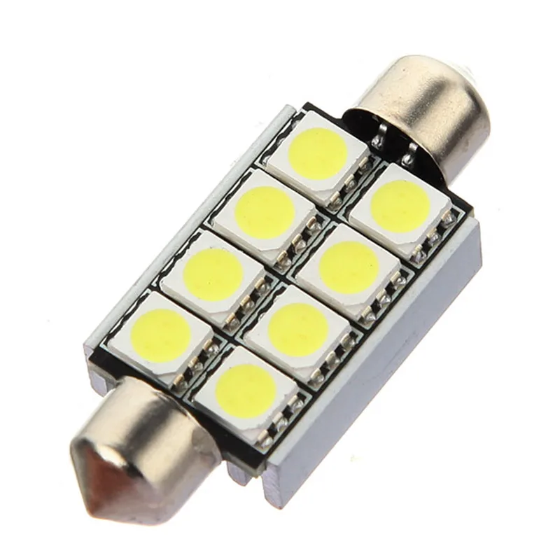 

2pcs 42mm C5W C10W Canbus No Error Festoon 8 SMD 5050 LED Car Reading Lights error free Auto housing Interior Lamps
