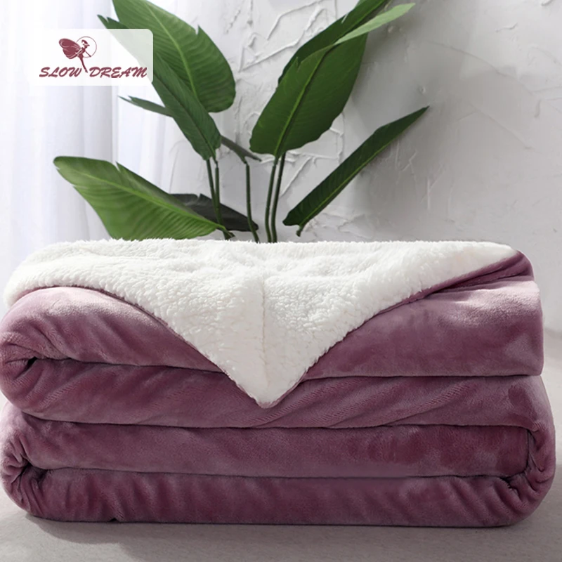 

Slowdream Flannel Blanket Bed Mantas Soft Throw Lamb Cashmere Winter Blanket For Children Adult Bedspread Sofa Bed Covers Quilts