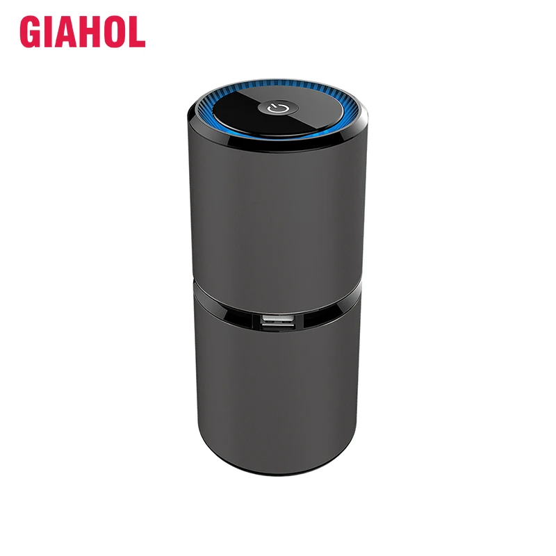 GIAHOL Mini Car Air Purifier Portable Negative Ion Purifiers with Dual USB Air Purifier Anion Air Freshener for Car Home Office