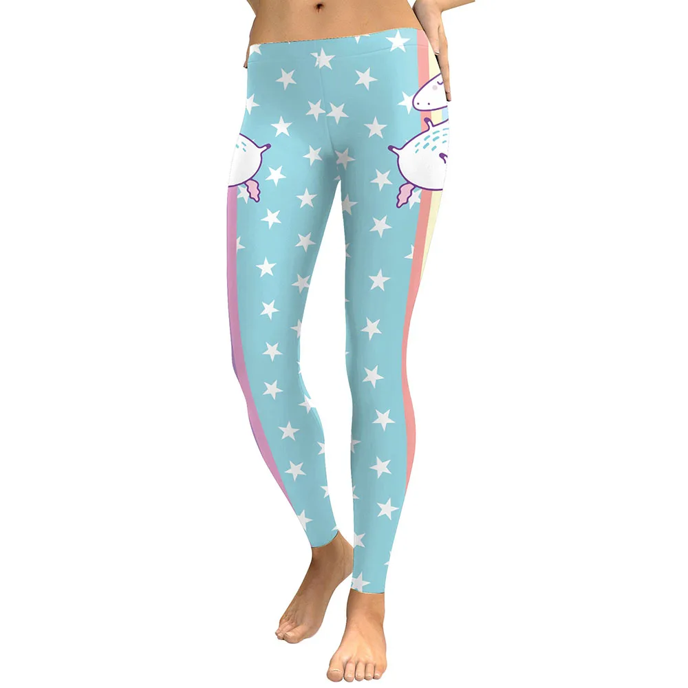 Digital Print Star Rainbow Unicorn Leggings Woman Pants 14 Digital Print Star Rainbow Unicorn Leggings Woman Pants -Unicorn Fashion