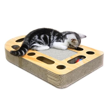 

Funny Pet Cat Corrugated Paper Scratch Board with Ball Kitten Claws Care Toys