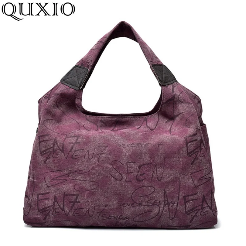 

2017 Women Beauty Casual Handbag Fashion Letter Design Big Canvas Bags Large Capacity Vintage Shoulder Tote Female Bag HB133