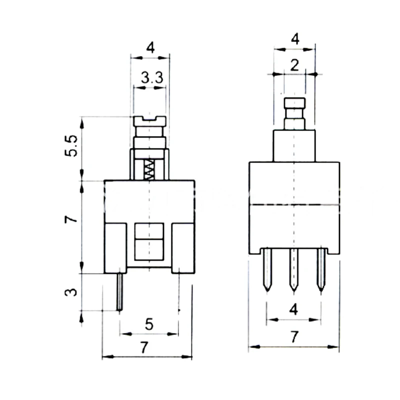 200 шт. 500 шт. 7*7*12 мм DIP самосброс/замок 3Pin 12V 0.5A кнопочный переключатель тактильный такт прямой штекер микро-прерыватель