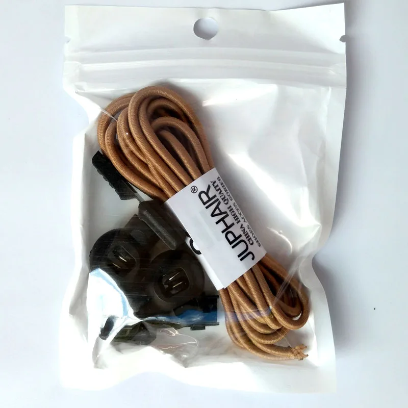 JUP 1-50 Pairs Light Brown Fashion Lace-free Tie Locking Laces Running Jogging Sneaker Sport New Fashion Shoes Lace-up Elastics