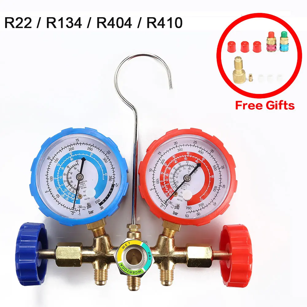 R22 / R134 R404 R410 делитель тока для измерения температуры воздуха|Манометры| |