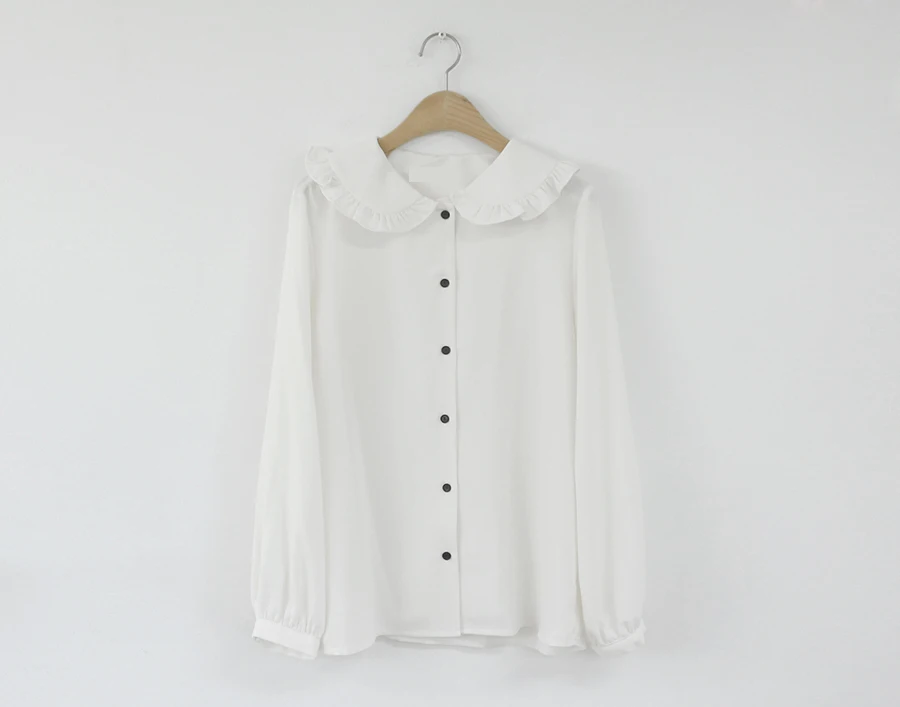 Винтажная однотонная хлопковая белая рубашка, женские топы, женские блузки с длинным рукавом для девочек размера плюс, осенние женские блузки