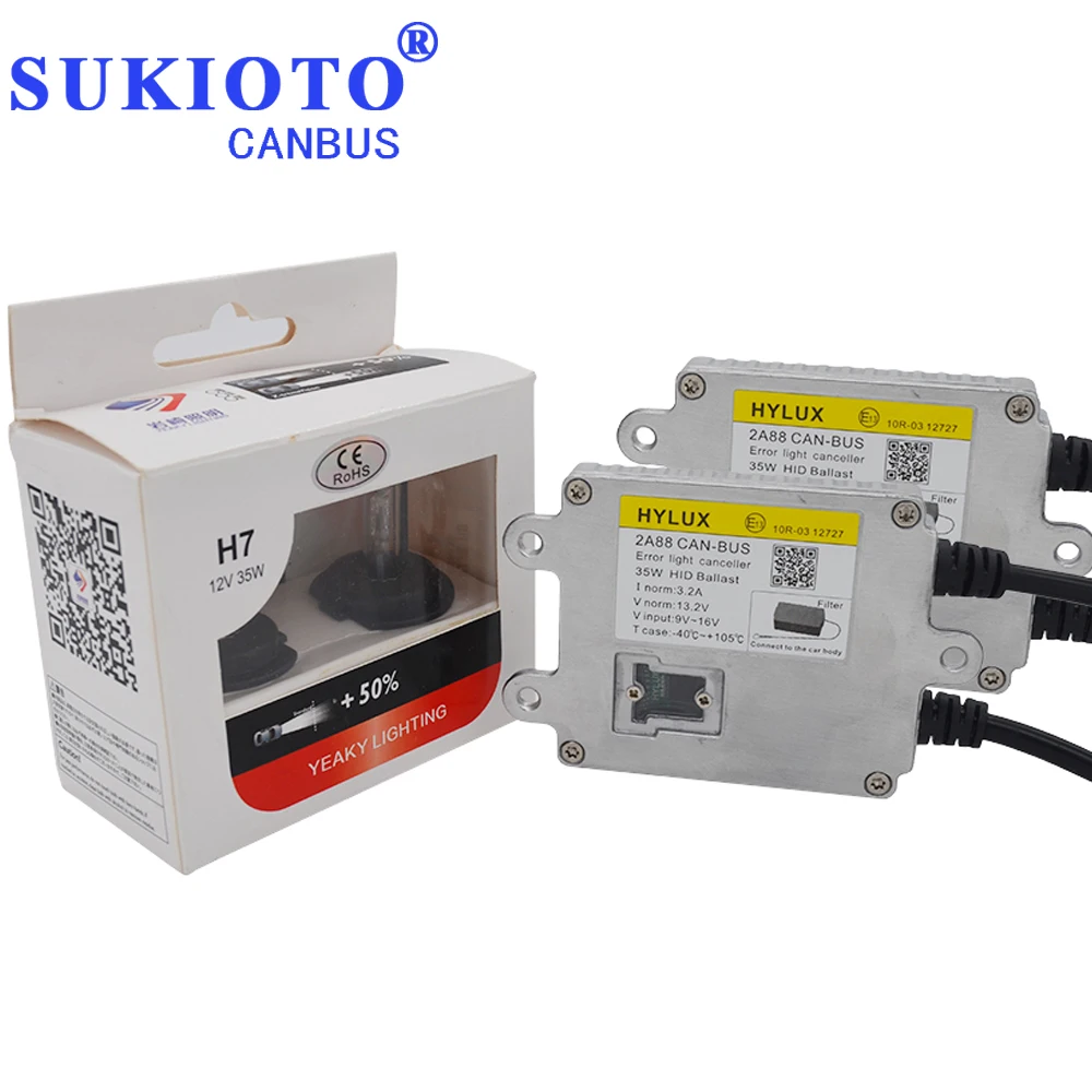 SUKIOTO Canbus HID Xenon Kit Hylux 2A88 ballast Headlight Yeaky D2H H1 H7 H11 HB3 D2S Yeaky lighting 4500K 5500K 6500K hyluxtek