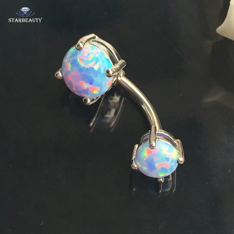 

Big Opal Piercing Navel Piercing Ombligo Women Cute White Bijou Belly Piercing Nombril Opal Belly Button Rings Pircing Jewellery