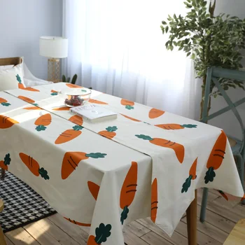 

Carrot Vegetable Creative Tablecloth Fabric Garden Coffee Table Tablecloth Rectangular Tablecloth Waterproof Table Cloths