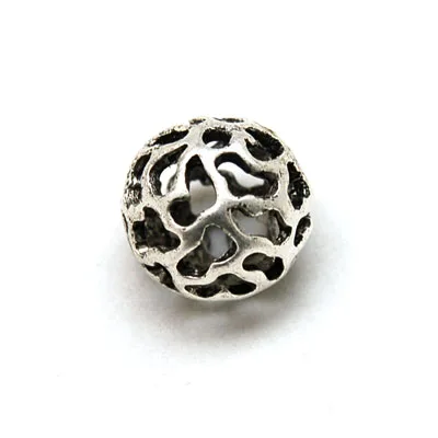 

200 pcs 15mm antique silver metal hollow cast beads filigree spacer diy beads