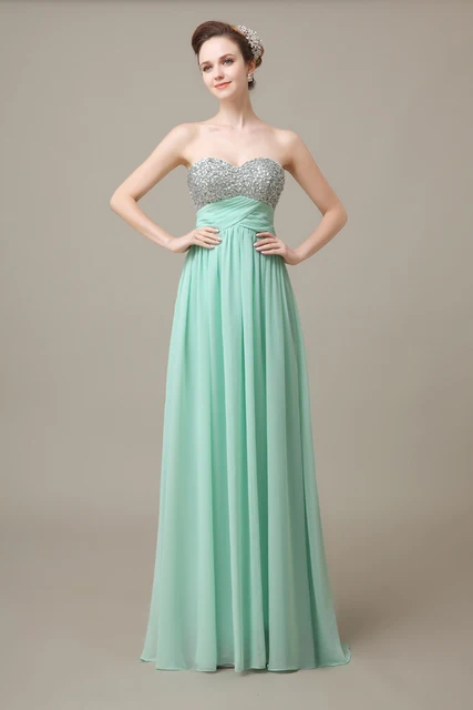Mint Sequin Prom Dress