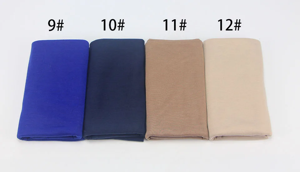 28 цветов шарф для женщин-мусульманок эластичные хиджабы исламские шали однотонные Модальные платок для женщин Джерси-шарф