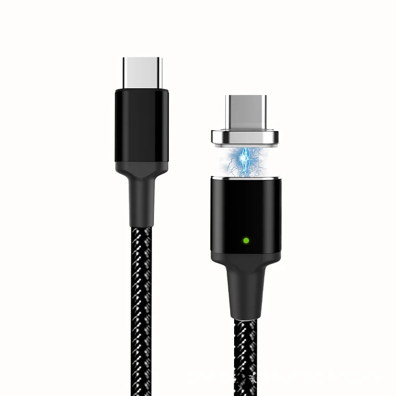 Магнитный 5А PD кабель USB C к USB C type C кабель для быстрой зарядки данных зарядное устройство папа-папа для MacBook Pro для samsung для Google - Цвет: black