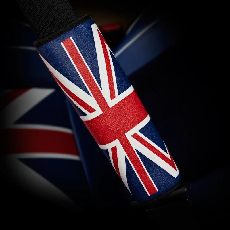 Car Seat Belt Cover Shoulder Cotton Pockets Embroidered For BMW mini Cooper R50 R52 R55 R56 R57 R58 R59 R60 R61 car stowage (8)