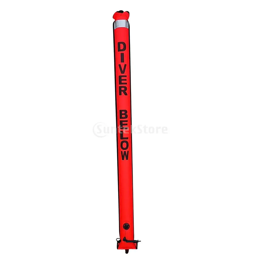 

Performance 6ft Reflective Diver Below Surface Marker Buoy SMB Safety Sausage for Underwater Scuba Diving Snorkeling