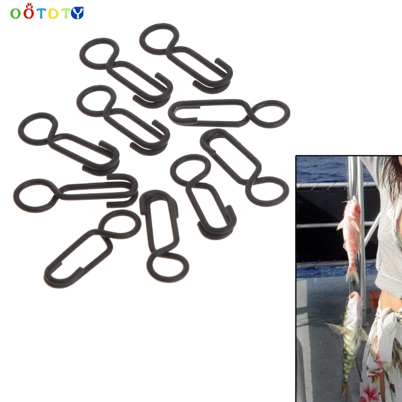 Fishing Ring Clips Hook Link Carp Quick Change Swivel Stainless Steel Rig black terminal tackle