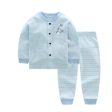 Детское нижнее белье от 6 до 18 месяцев Новое весеннее хлопковое нижнее белье с длинными рукавами детская одежда для сна для маленьких мальчиков и девочек