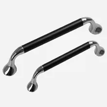 128mm black Kitchen cabinet handles pull shiny silver drawer dresser cupboard door handle knob 5″ modern simple chrome pulls
