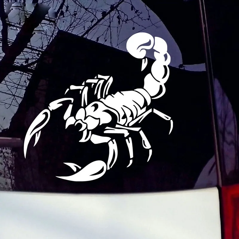 

30cm Reflective Car Stickers scorpion Waterproof Decal cover/anti scratch for car body Light brow front back door bumper Wh