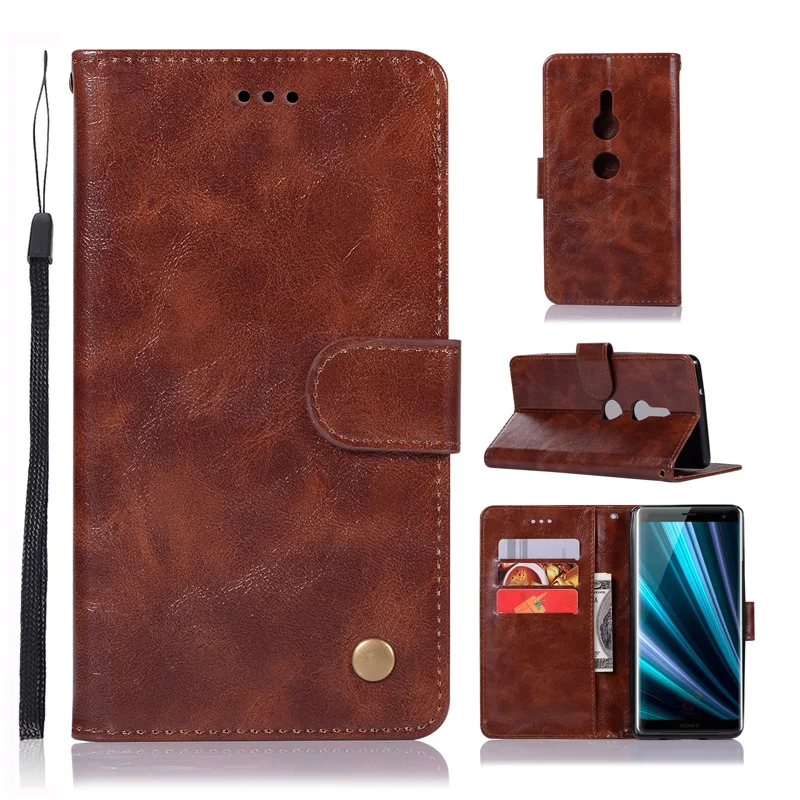 

2019 Retro Wallet Cover For Sony Xperia XA2 XA1 XA ULtra X XZ1 XZ2 Compact XZ XZ2 Premium XZ3 XZS 10 Plus L1 L2 Flip Phone Case