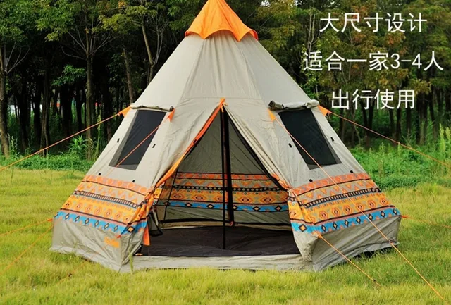 Cheap 2016 The new fire maple pyramid authentic camping tents two-door four Windows rain waterproof outdoor recreational camping tents