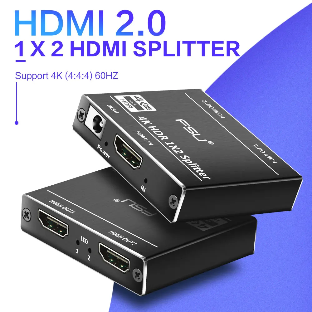 1 в 2 Выход HDMI сплиттер 2,0 адаптер 1x2 HDCP 2,2 4K 60Hz HDR HDMI коммутатор видео кабель для HDTV DVD PS4 xbox HDMI кабель