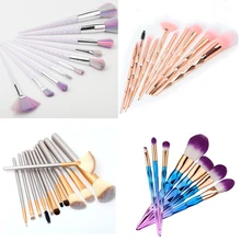 Unicorn Makeup Brushes 10 pcs Professional Synthetic Fiber Rose Gold Colorfull Powder Eyeshadow Makeup Brush kits New Arrival